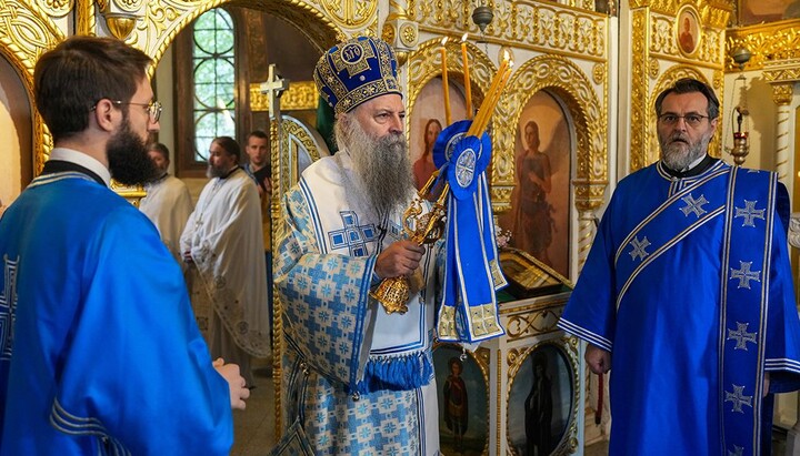 Patriarch Porfirije bei den Feierlichkeiten zu Ehren der Heiligen Petka auf der Belgrader Festung Kalemegdan. Foto: Patriarchat