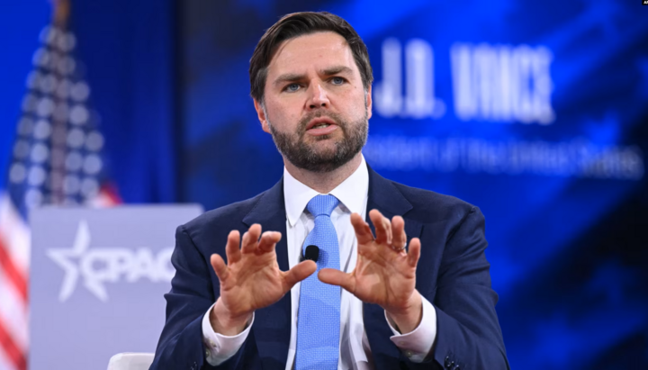 Vizepräsident JD Vance spricht auf der CPAC-Sitzung. Oxon Hill, Maryland. 20. Februar 2025. Foto: golosameriki