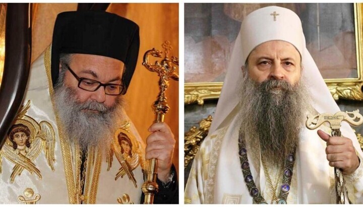 Patriarch von Antiochien Ioannis und serbischer Patriarch Porphyrius. Foto: spc.rs