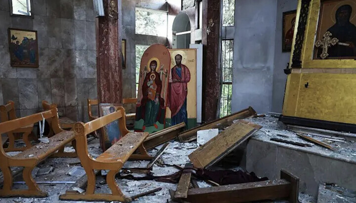 Die Kirche des Propheten Elias in Syrien nach der Explosion. Foto: kaktus.media