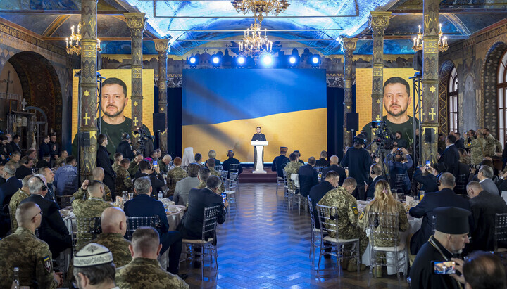 Selenskyjs Rede im Kiewer Höhlenkloster. Foto: OP-Website