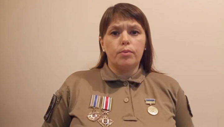 Kriegsveteranin und Freiwillige Larisa Brodetskaya (Zburliuk). Foto: Screenshot des Videos t.me/My_za_MO