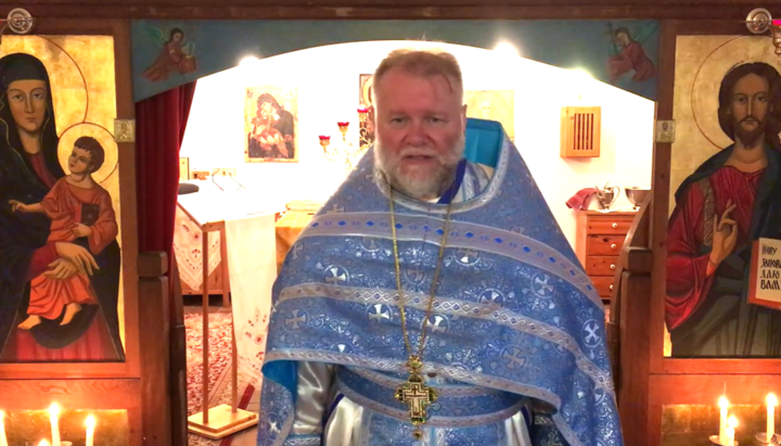 Erzpriester Mihail Rahr predigte zum 6. Herrentag nach Pfingsten. Foto: Screenshot YouTube