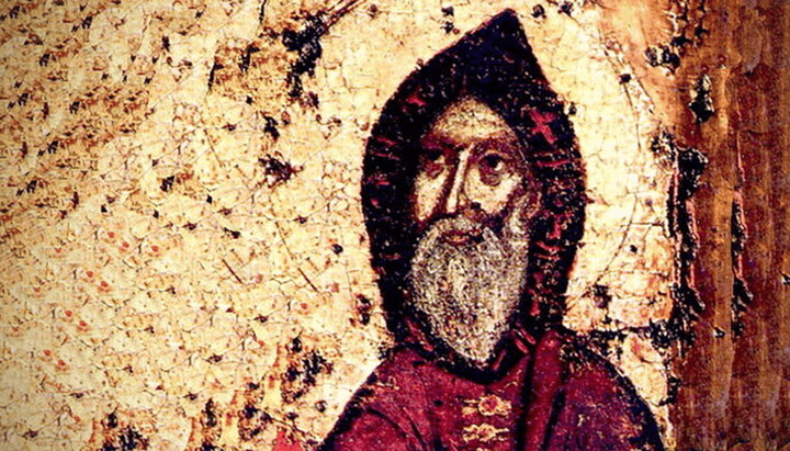 Hl. Antonius von Kiew. Ikonenfragment, Kiew, XIII Jhd., das früheste bekannte Bildnis des Heiligen. Foto: Wikipedia.org