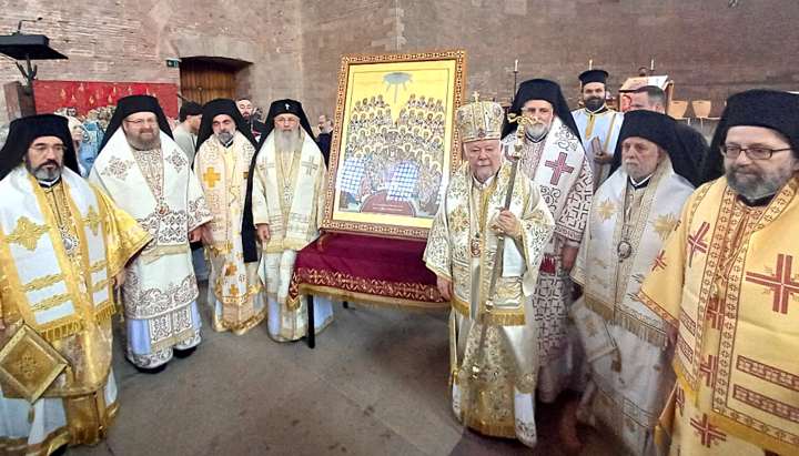 In Trier fand während der Pilgerreise der Nizäa-Ikone die feierliche Liturgie der Orthodoxen Bischofskonferenz Deutschland zum Jubiläumsjahr statt. Foto: OBKD