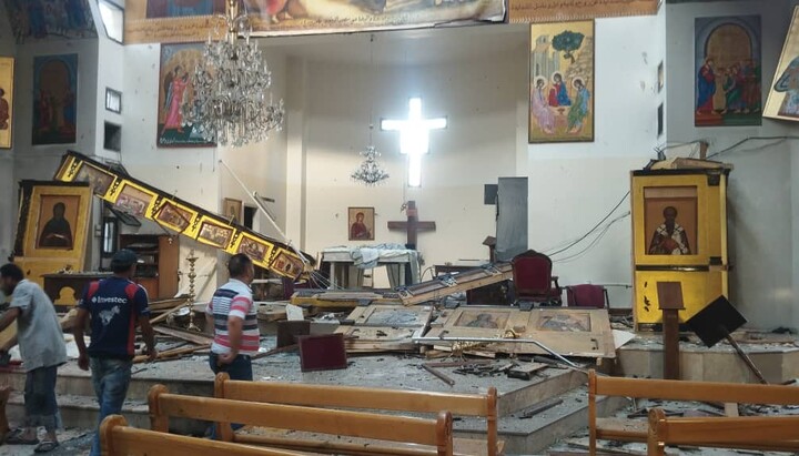 Ein Selbstmordattentäter hatte in der orthodoxen Elias-Kirche auf Gläubige geschossen und sich anschließend in die Luft gesprengt. Foto: Patriarchat