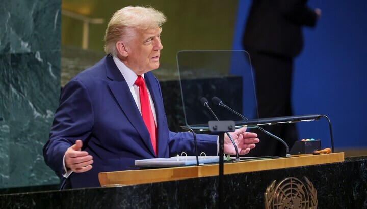 Trumps Rede vor der UNO. Foto: Webseite der UNO.