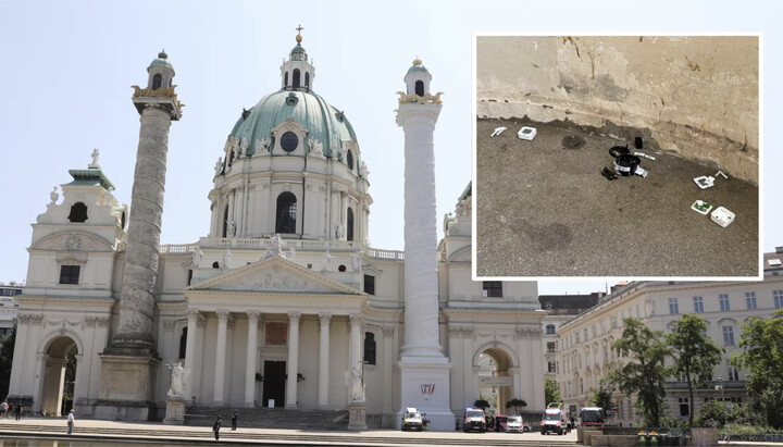 Bombenattrappe in der Karlskirche. Foto: Jöchl Martin