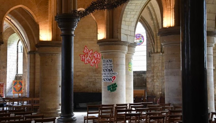 Graffiti an den Wänden der Kathedrale von Canterbury. Foto: The Independent