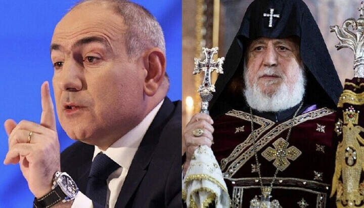 Der armenische Premierminister Nikol Paschinjan und der Katholikos aller Armenier Karekin II. Foto: newsarmenia