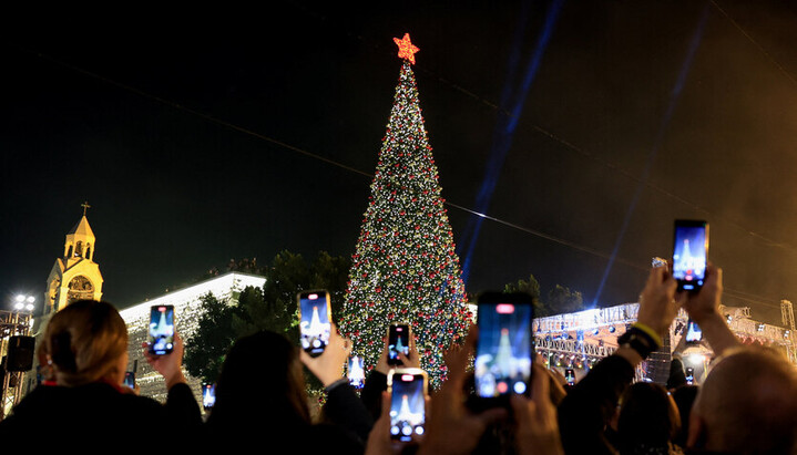 Der Christbaum in Bethlehem im Westjordanland Foto: Reuters