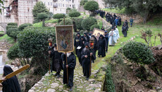 Große Wasserweihe im Kloster Hilandar am Berg Athos vollzogen