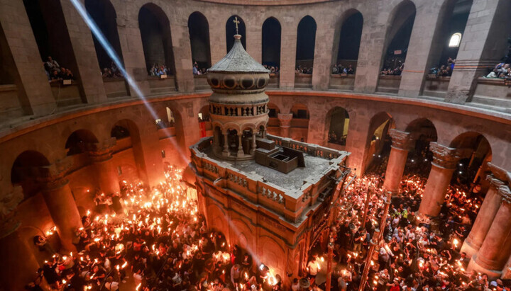 Kundgebung zum Ablauf des Gottesdienstes zur Herabkunft des Heiligen Feuers