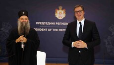 Präsident Alexandar Vučić gratulierte Patriarch Porfirije zum Osterfest