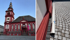 Fahnenmast mit Regenbogenflagge vor Mannheimer Kirche abgesägt