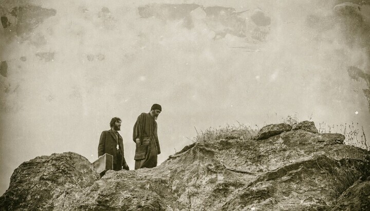 Aufnahme von den Dreharbeiten zur Serie über den heiligen Joseph den Hesychasten. Foto: Orthodoxia News Agency.