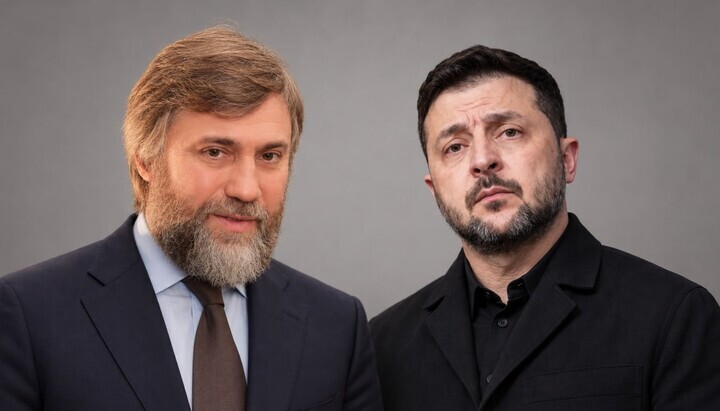 Protodiakon Wadim Novinsky und Wolodymyr Selenskyj. Collage: UOJ