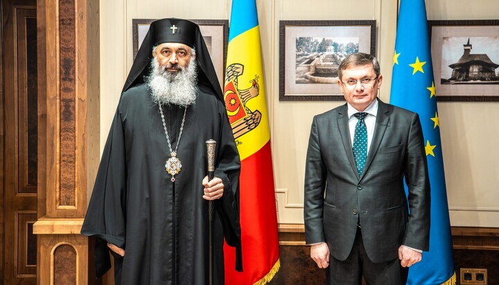 Metropolit Antonie und Moldaus Parlamentspräsident Igor Grosu. Foto: Metropolie Bessarabien