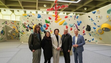 Innenraum der Kirche Petrus Canisius, in der eine Boulderhalle eröffnet wird. Foto: Cincelli/dibk