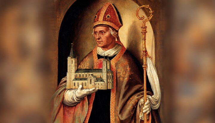 Der heilige Kunibert, Bischof von Köln, ließ der Überlieferung zufolge eine Kirche zu Ehren des heiligen Clemens errichten, die später seinen Namen erhielt. Foto: Ausschnitt aus einem Gemälde von Anton Woensam.
