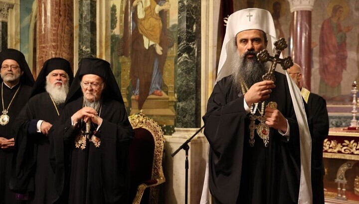 Patriarch Daniil und Patriarch Bartholomäus in der Kathedrale von Sofia. Foto: Bulgarisches Patriarchat