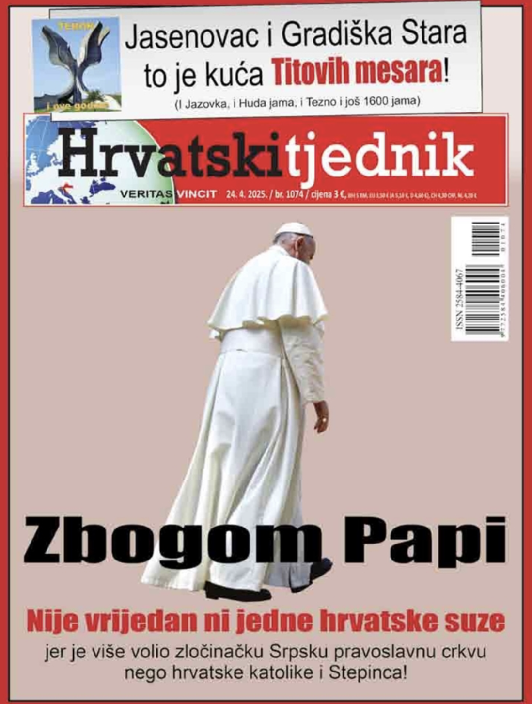 In kroatischer Ausgabe wird Papst Franziskus des Verrats bezichtigt Foto 1